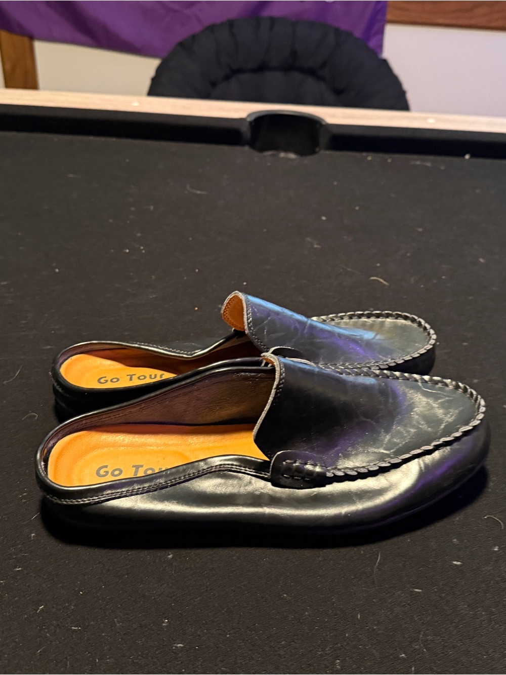 Men's Black Leather Slip-On Driving Loafers